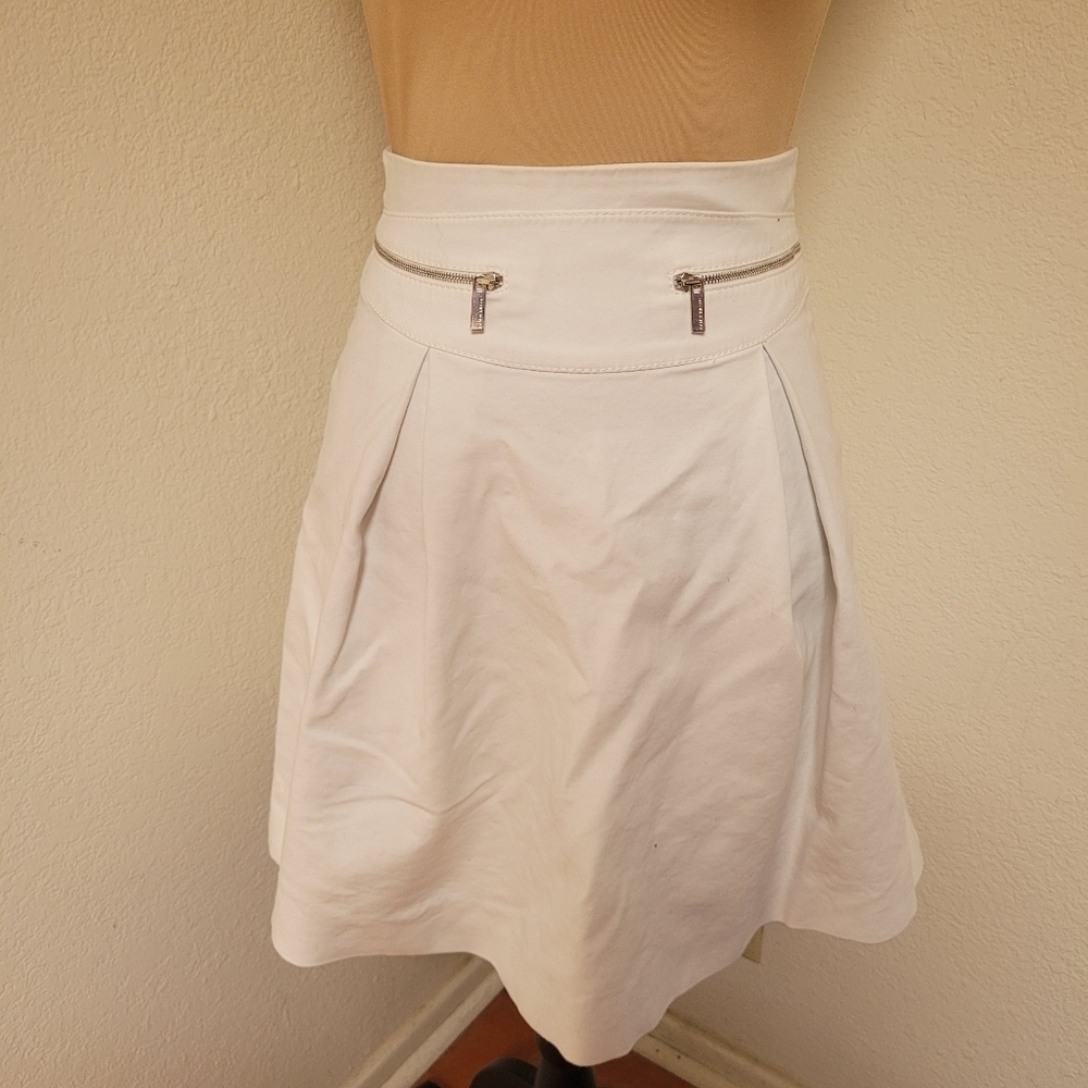 Karen Millen White Skirt with Zipper Accents